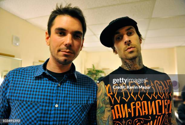 And musician Travis Barker of blink-182 attend the launch of "DJ Hero" hosted by ActiVision held at The Wiltern on June 1, 2009 in Los Angeles,...