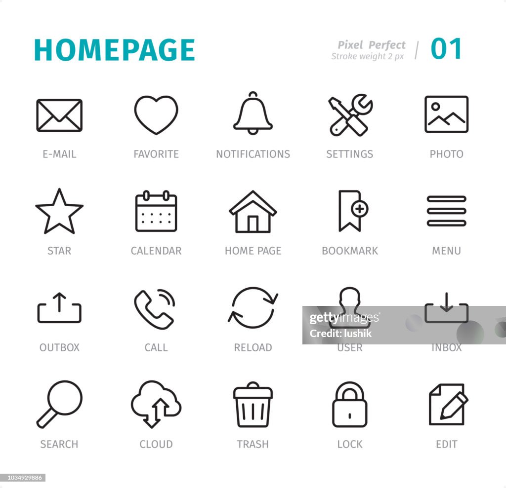Homepage - Pixel Perfect line icons with captions