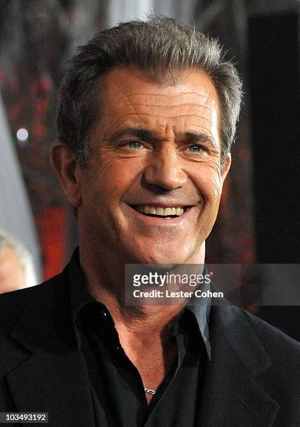 Actor Mel Gibson arrives at the "Edge Of Darkness" premiere held at Grauman's Chinese Theatre on January 26, 2010 in Hollywood, California.