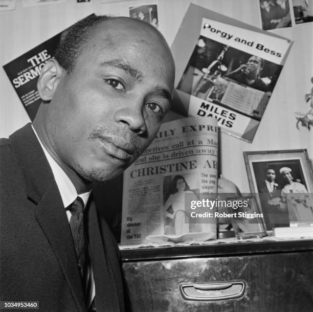 Jamaican born jazz singer Aloysius Gordon pictured in his flat in London on 7th September 1963. Aloysius 'Lucky' Gordon was previously in a...