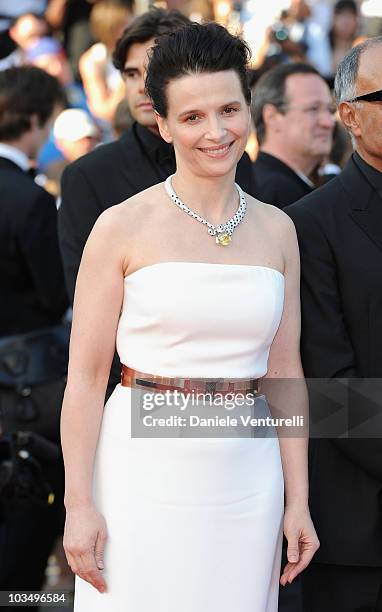 Actress Juliette Binoche attend the Palme d'Or Closing Ceremony held at the Palais des Festivals during the 63rd Annual International Cannes Film...