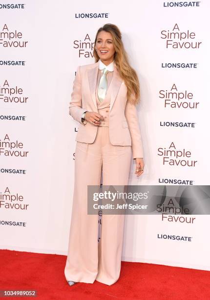 Blake Lively attends the UK premiere of "A Simple Favour" at the BFI Southbank on September 17, 2018 in London, England.