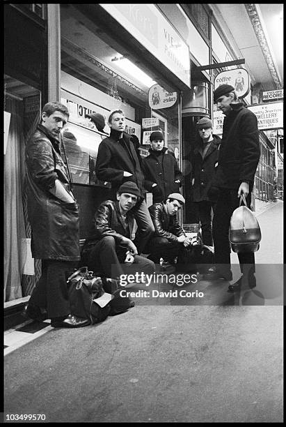 1st MARCH: Dexys Midnight Runners pose for a group portrait, with Kevin Rowland second left, in March 1980 in Birmingham, United Kingdom.