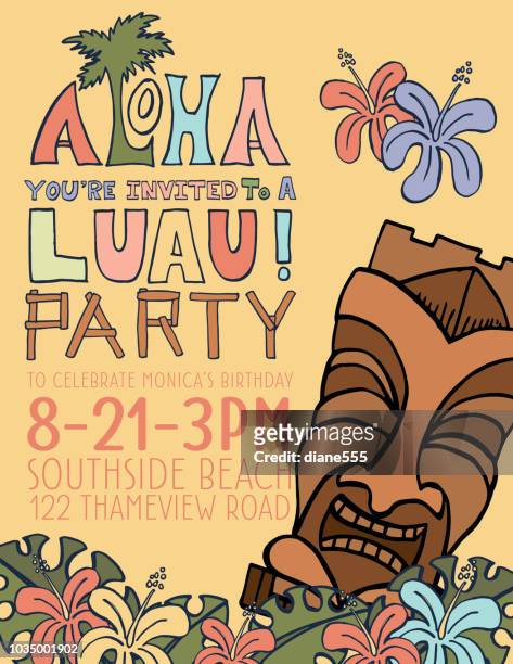 190 Luau Party Cartoon High Res Illustrations - Getty Images