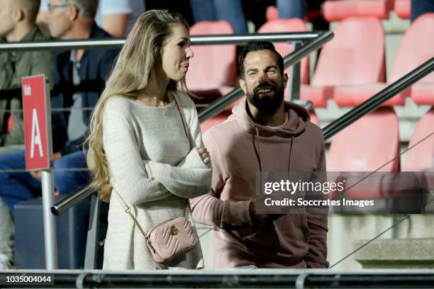 Kostas Lamprou of Ajax with girlfriend during the Dutch Keuken Kampioen Divisie match between Ajax U23 v Helmond Sport at the De Toekomst on...