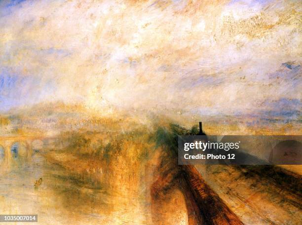 Rain, Steam, and Speed 1844, by Joseph Mallord William Turner. The Maidenhead railway bridge, across the Thames going into London.
