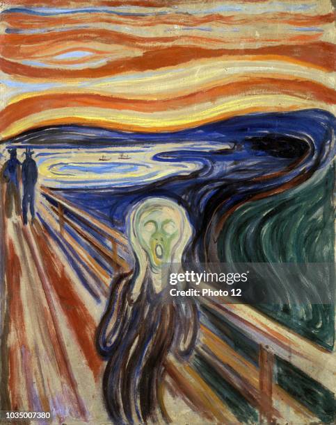 Work entitled The Scream by the Norwegian artist Edvard Munch . This work was produced in 1893.
