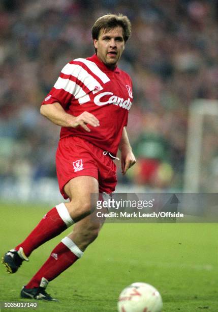 November 1991 London - Football League Division One - Wimbledon v Liverpool - Jan Molby of Liverpool in action at Selhurst Park -