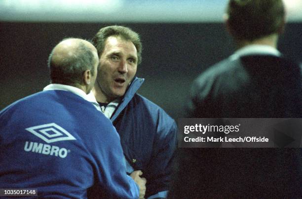 December 1991 Luton - Football League Division One - Luton Town v Leeds United - Leeds manager Howard Wilkinson is prevented from getting too close...