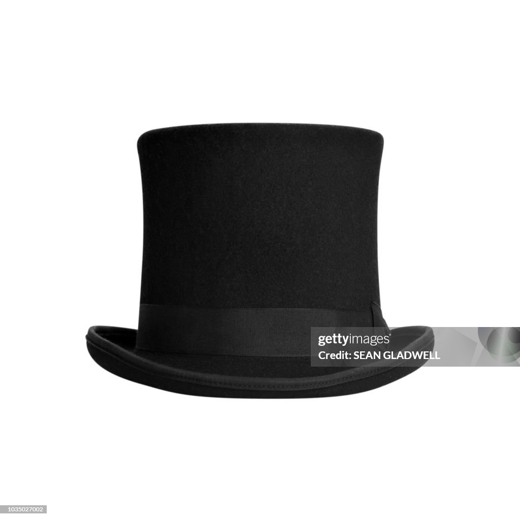 Top hat on white background