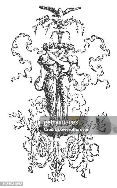 ilustraciones, imágenes clip art, dibujos animados e iconos de stock de diseño de ornamento decorativo de estilo rococó - barroco