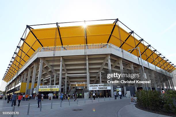 General view of the Tivoli stadium before the Second Bundesliga match between Alemannia Aachen and FC Union Berlin at Tivoli Stadium on August 20,...