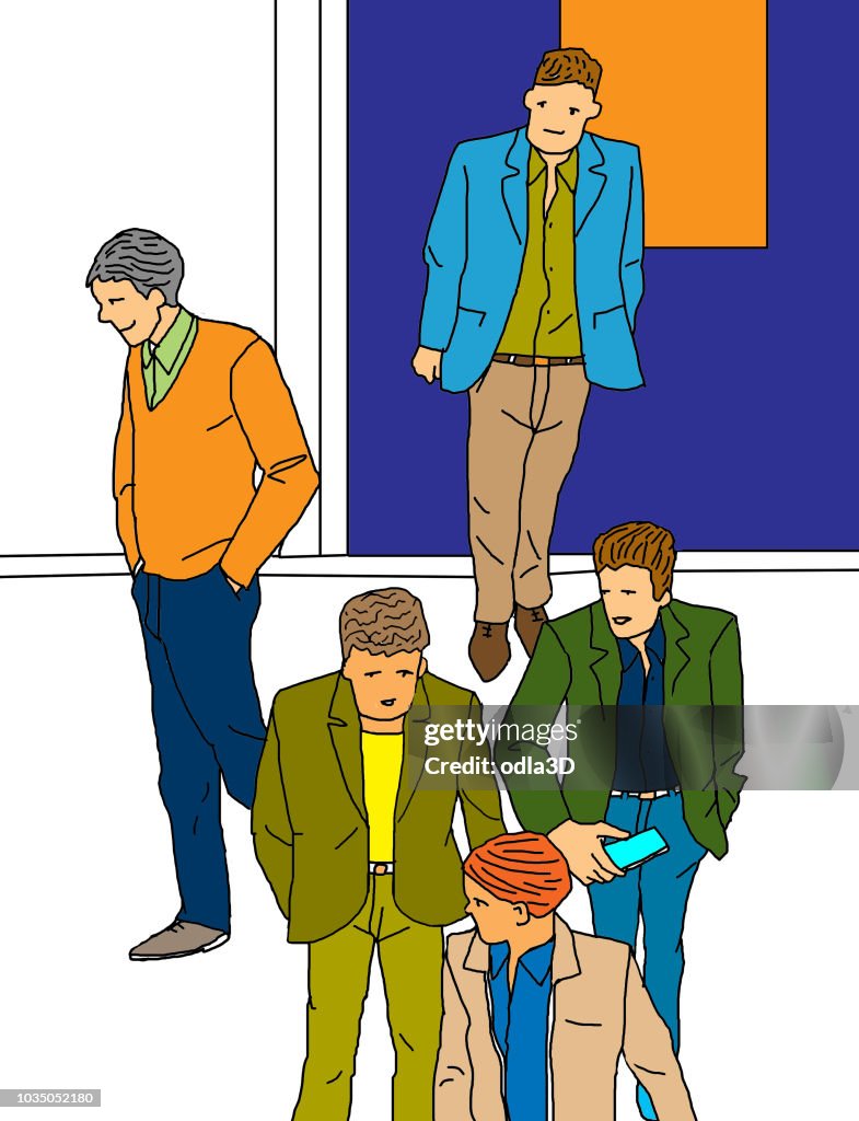 People leaving a conference