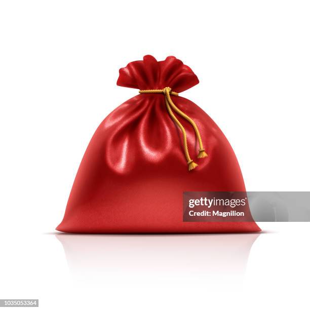 stockillustraties, clipart, cartoons en iconen met santa claus gift bag - sack