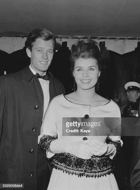 American actor Peter Fonda and Austrian actress, producer and author Senta Berger attend the premiere of 'The Victors', London, UK, 18th November...