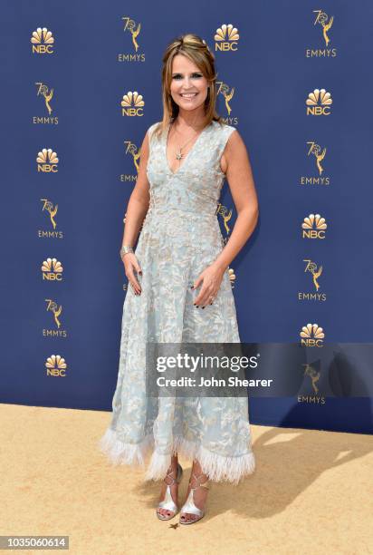 Television host Savannah Guthrie attends the 70th Emmy Awards at Microsoft Theater on September 17, 2018 in Los Angeles, California.
