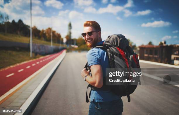 ich werde wieder in paar monaten sein. - backpack stock-fotos und bilder