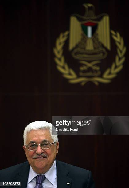 Palestinian President Mahmoud Abbas attends a meeting of the executive committee of the Palestine Liberation Organization at his headquarters August...