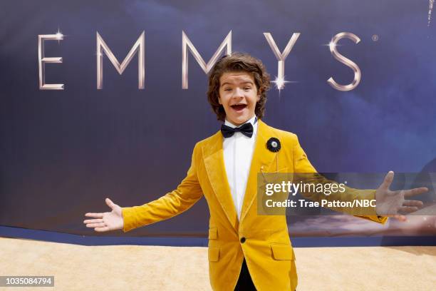 70th ANNUAL PRIMETIME EMMY AWARDS -- Pictured: Actior Gaten Matarazzo arrives to the 70th Annual Primetime Emmy Awards held at the Microsoft Theater...