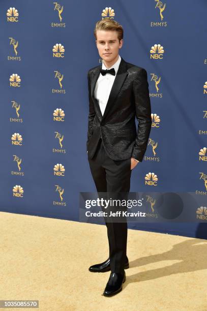 Logan Shroyer attends the 70th Emmy Awards at Microsoft Theater on September 17, 2018 in Los Angeles, California.