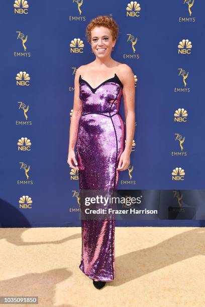 Michelle Wolf attends the 70th Emmy Awards at Microsoft Theater on September 17, 2018 in Los Angeles, California.