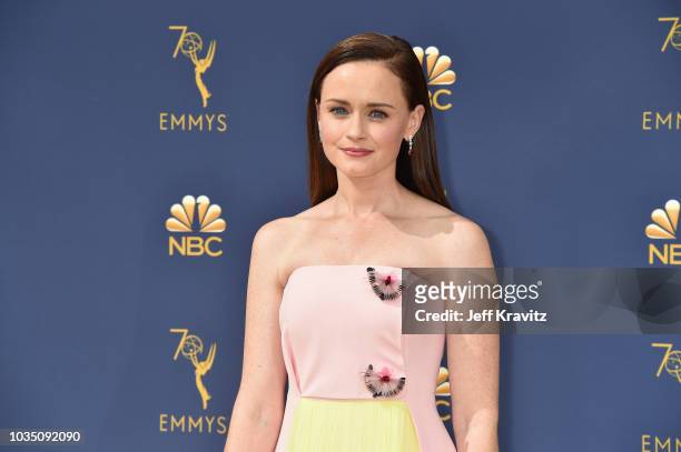 Alexis Bledel attends the 70th Emmy Awards at Microsoft Theater on September 17, 2018 in Los Angeles, California.