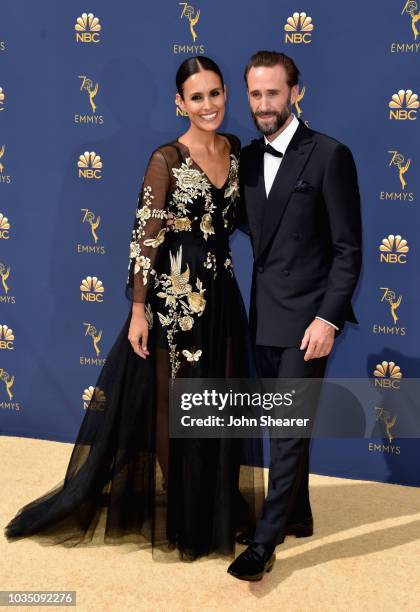 Maria Dolores Dieguez and Joseph Fiennes attend the 70th Emmy Awards at Microsoft Theater on September 17, 2018 in Los Angeles, California.