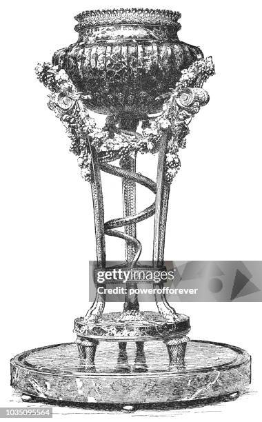 incense burner by pierre gouthière (1774-75) - quartz stock illustrations