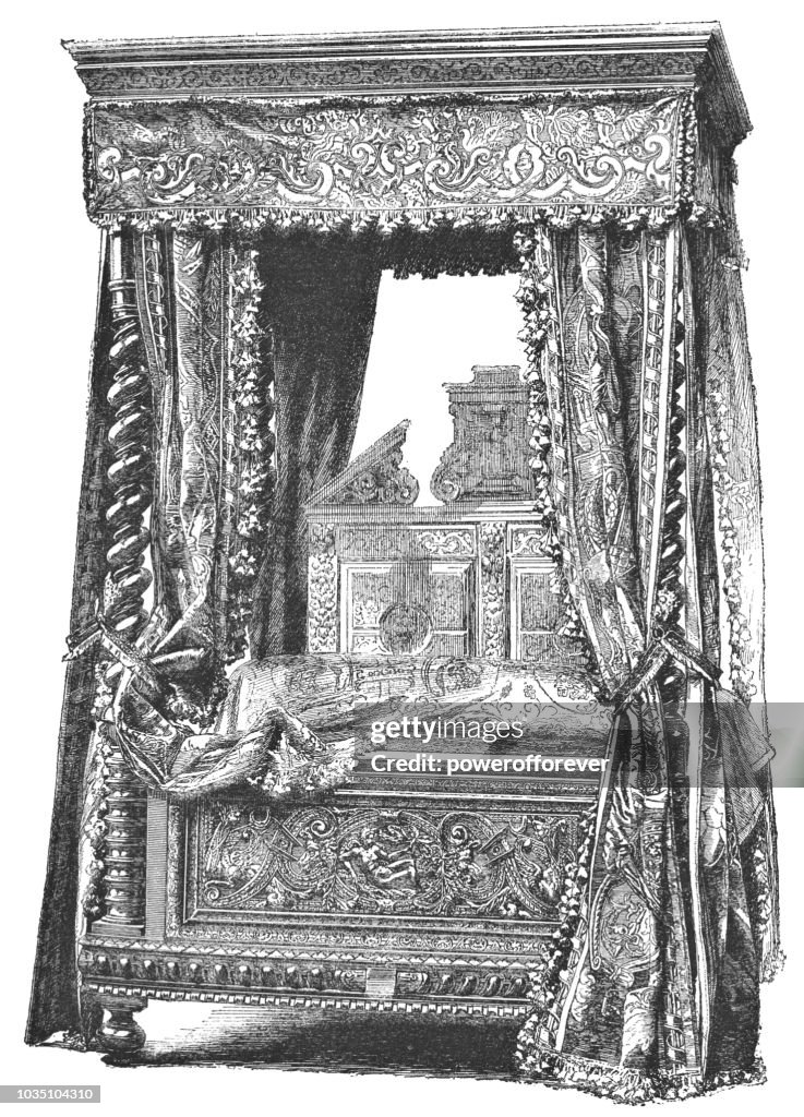 Louis XIII style Oak State Bed (1610–1643)
