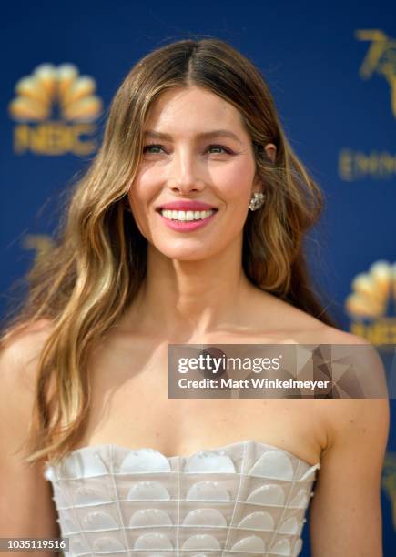 Jessica Biel attends the 70th Emmy Awards at Microsoft Theater on September 17, 2018 in Los Angeles, California.