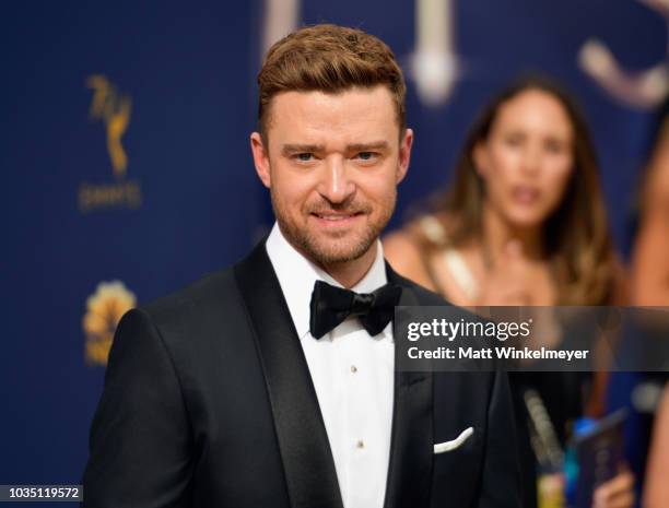 Justin Timberlake attends the 70th Emmy Awards at Microsoft Theater on September 17, 2018 in Los Angeles, California.