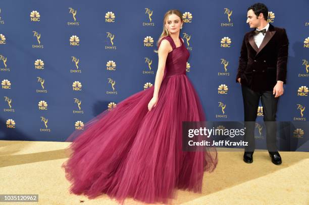 Joey King and Zac Posen attend the 70th Emmy Awards at Microsoft Theater on September 17, 2018 in Los Angeles, California.