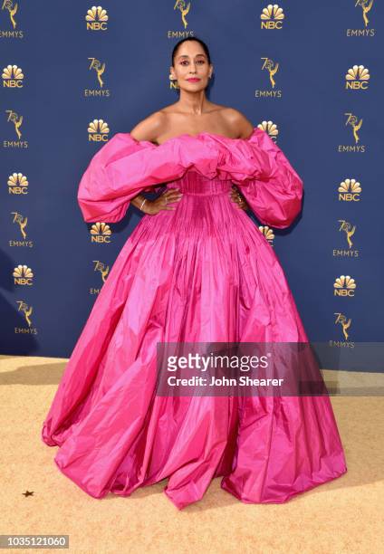 Tracee Ellis Ross attends the 70th Emmy Awards at Microsoft Theater on September 17, 2018 in Los Angeles, California.