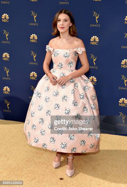 Millie Bobby Brown attends the 70th Emmy Awards at Microsoft Theater on September 17, 2018 in Los Angeles, California.