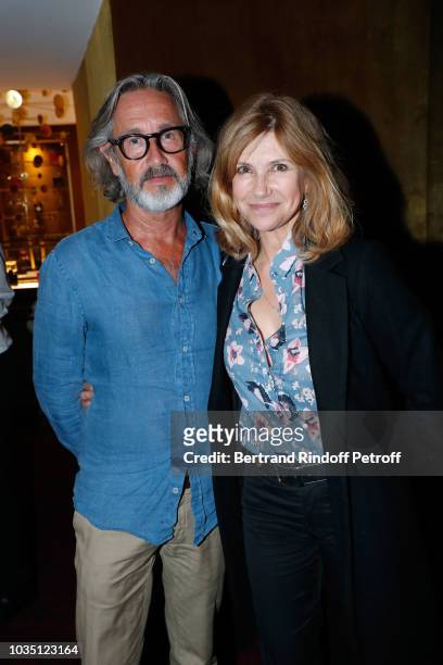 Director Martin Provost and actress Florence Pernel attend the Cocktail at Hotel Barriere Le Fouquet's after 'Les Chatouilles' Premiere, hosted by...