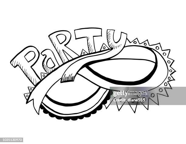 hand drawn fun cartoon style tropical element - luau stock illustrations