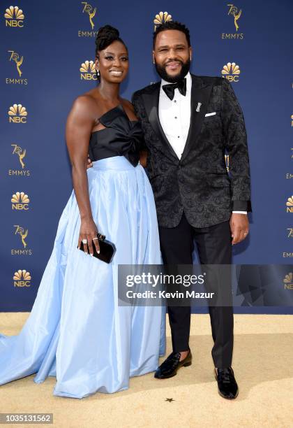 Alvina Stewart and Anthony Anderson attend the 70th Emmy Awards at Microsoft Theater on September 17, 2018 in Los Angeles, California.