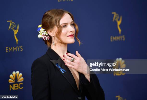 Evan Rachel Wood attends the 70th Emmy Awards at Microsoft Theater on September 17, 2018 in Los Angeles, California.
