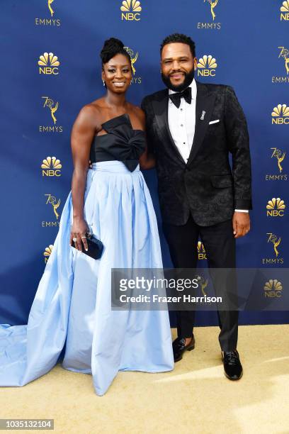 Alvina Stewart and Anthony Anderson attends the 70th Emmy Awards at Microsoft Theater on September 17, 2018 in Los Angeles, California.