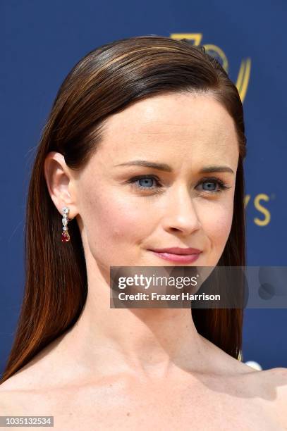 Alexis Bledel attends the 70th Emmy Awards at Microsoft Theater on September 17, 2018 in Los Angeles, California.