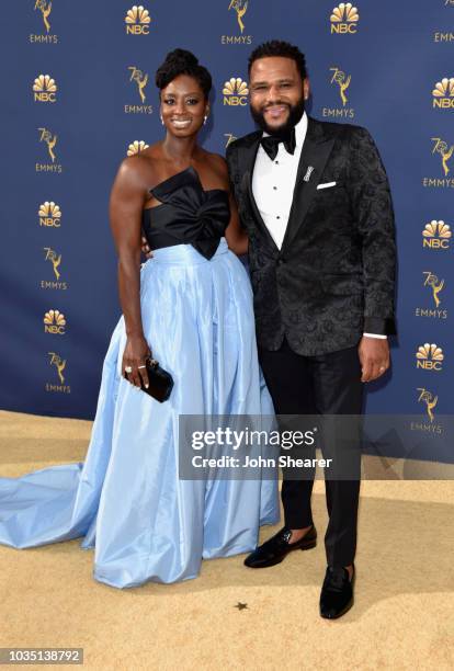 Alvina Stewart and Anthony Anderson attend the 70th Emmy Awards at Microsoft Theater on September 17, 2018 in Los Angeles, California.