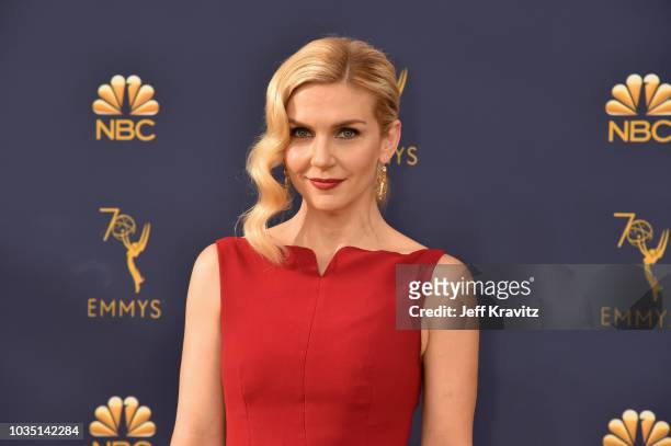Rhea Seehorn attends the 70th Emmy Awards at Microsoft Theater on September 17, 2018 in Los Angeles, California.