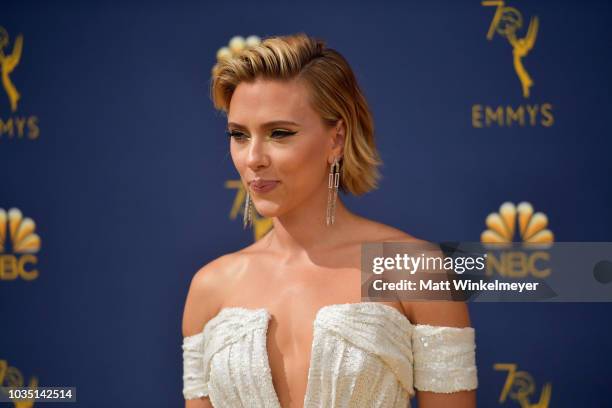 Scarlett Johansson attends the 70th Emmy Awards at Microsoft Theater on September 17, 2018 in Los Angeles, California.