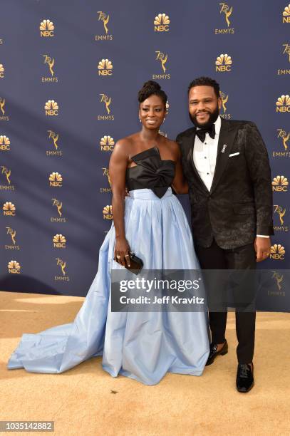 Alvina Stewart and Anthony Anderson attend the 70th Emmy Awards at Microsoft Theater on September 17, 2018 in Los Angeles, California.