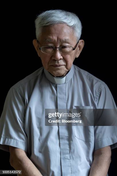 Joseph Zen, cardinal of the Holy Roman Church, poses for a photograph in Hong Kong, China, on Saturday, Aug. 18, 2018. Zen -- the retired but still...