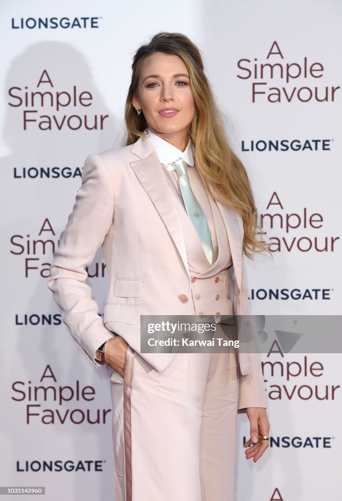 'A Simple Favour' UK Premiere - Red Carpet Arrivals