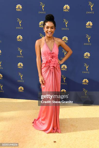 Yara Shahidi attends the 70th Emmy Awards at Microsoft Theater on September 17, 2018 in Los Angeles, California.
