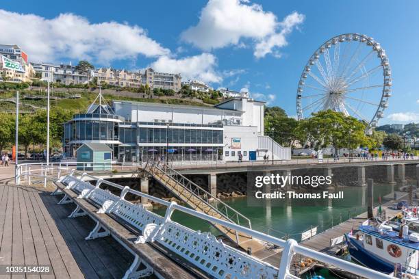 princess theatre building by the waterfront in torquay, devon - torquay stock pictures, royalty-free photos & images