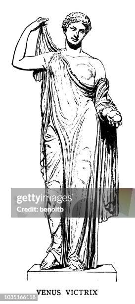 venus victrix - aphrodite stock illustrations