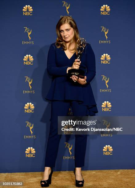 70th ANNUAL PRIMETIME EMMY AWARDS -- Pictured: Actor Merritt Wever poses with the Outstanding Supporting Actress in a Limited Series or Movie for...